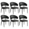 6x PU Leather Dining Chair Kitchen Padded Seat Black