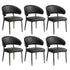 6x PU Leather Dining Chair Kitchen Padded Seat Black