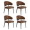 4x PU Leather Dining Chair Kitchen Padded Seat Brown