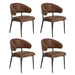 4x PU Leather Dining Chair Kitchen Padded Seat Brown