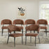 6x PU Leather Dining Chair Kitchen Padded Seat Brown