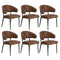 6x PU Leather Dining Chair Kitchen Padded Seat Brown