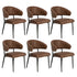 6x PU Leather Dining Chair Kitchen Padded Seat Brown