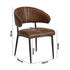 6x PU Leather Dining Chair Kitchen Padded Seat Brown