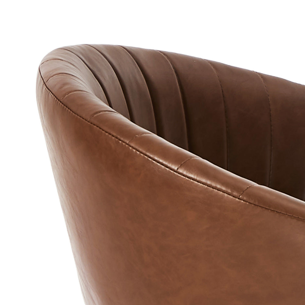 4x PU Leather Dining Chair Kitchen Padded Seat Brown