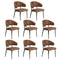 8x PU Leather Dining Chair Kitchen Padded Seat Brown