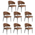 8x PU Leather Dining Chair Kitchen Padded Seat Brown