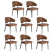 8x PU Leather Dining Chair Kitchen Padded Seat Brown