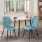 Set of 2 Velvet Dining Chairs Blue Tufted Kitchen Chairs