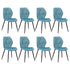 Oikiture Dining Chairs Set of 8 Velvet Blue