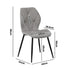 Oikiture Dining Chairs Set of 6 Velvet Grey