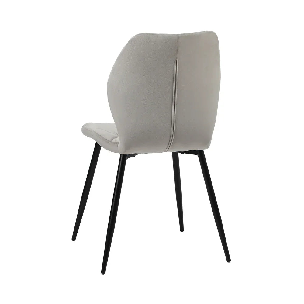 Dining Chairs Set of 8 Velvet Grey