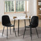 2x PU Leather Dining Chairs Black Upholstered Metal Legs