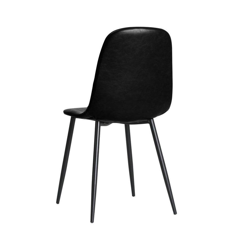 2x Dining Chairs PU Leather Black