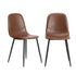 4x Dining Chairs PU Leather Brown