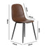 4x Dining Chairs PU Leather Brown