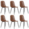 6x Dining Chairs PU Leather Brown