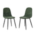 2x Dining Chairs Kitchen Accent Chair Lounge Chenille Green