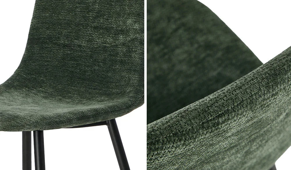 2x Dining Chairs Kitchen Accent Chair Lounge Chenille Green