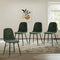 4x Dining Chairs, Kitchen Lounge Room Chairs, Chenille Fabric, Green Colour