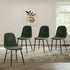 4x Dining Chairs, Kitchen Lounge Room Chairs, Chenille Fabric, Green Colour