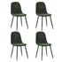 4x Dining Chairs, Kitchen Lounge Room Chairs, Chenille Fabric, Green Colour