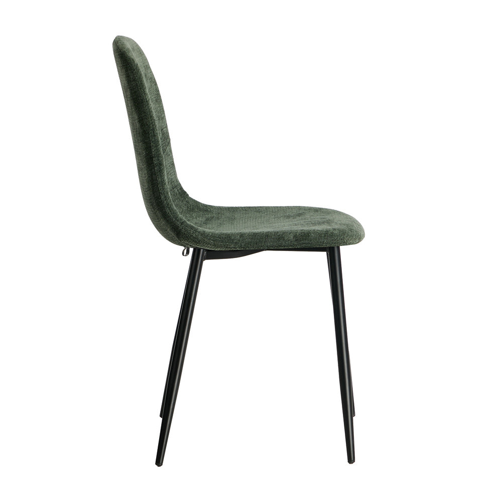 6x Dining Chairs Kitchen Chair Lounge Room Chenille Green