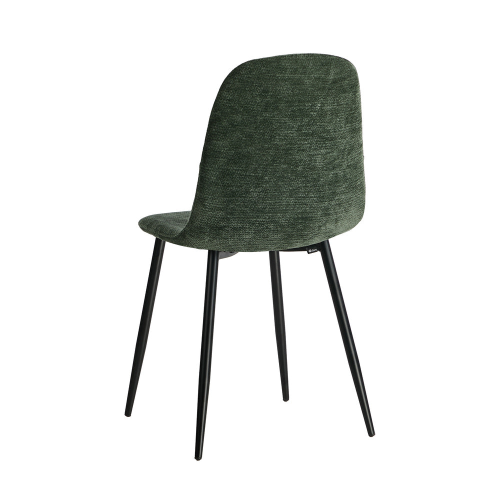 6x Dining Chairs Kitchen Chair Lounge Room Chenille Green