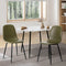 Oikiture 2x PU Leather Dining Chairs Green Upholstered Metal Legs