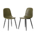 2x Dining Chairs PU Leather Green