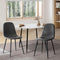 Oikiture 2x PU Leather Dining Chairs Grey Upholstered Metal Legs Set