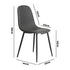 2x Dining Chairs Lounge Room PU Leather Grey