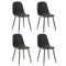 4x Dining Chairs PU Leather Grey