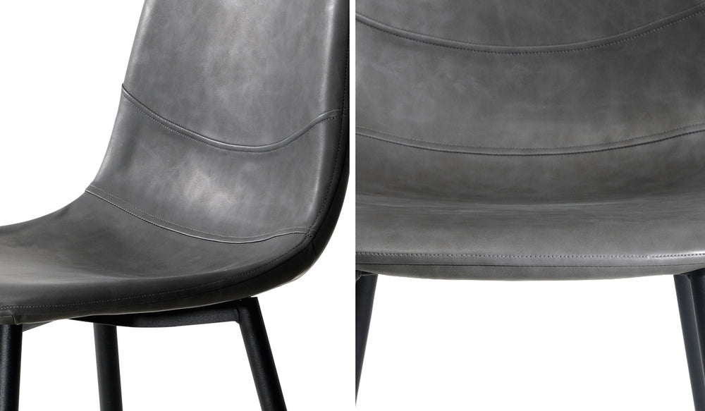 4x Dining Chairs PU Leather Grey