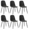 6x Dining Chairs PU Leather Grey