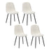 Oikiture 4x Dining Chairs Sherpa White and Black