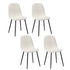 Oikiture 4x Dining Chairs Sherpa White and Black