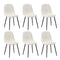 Oikiture 6x Dining Chairs Sherpa White and Black
