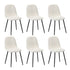 Oikiture 6x Dining Chairs Sherpa White and Black