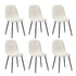 Oikiture 6x Dining Chairs Sherpa White and Black
