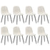 Oikiture 8x Dining Chairs Sherpa White and Black