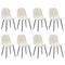 Oikiture 8x Dining Chairs Sherpa White and Black