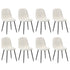 Oikiture 8x Dining Chairs Sherpa White and Black
