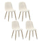 Oikiture 4x Dining Chairs Sherpa White and Golden