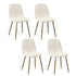 Oikiture 4x Dining Chairs Sherpa White and Golden