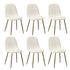 Oikiture 6x Dining Chairs Sherpa White and Golden