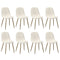 Oikiture 8x Dining Chairs Sherpa White and Golden