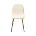 Oikiture 8x Dining Chairs Sherpa White and Golden