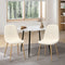 Oikiture 2x Sherpa Dining Chairs White Wooden Frame Kitchen Chairs Set