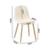 Oikiture 2x Dining Chairs Sherpa White and Wooden